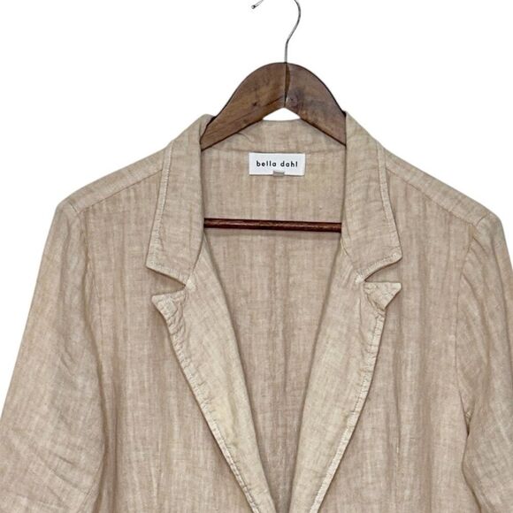 Bella Dahl Longline Linen Blazer Jacket Tan Size Large - Picture 5 of 13